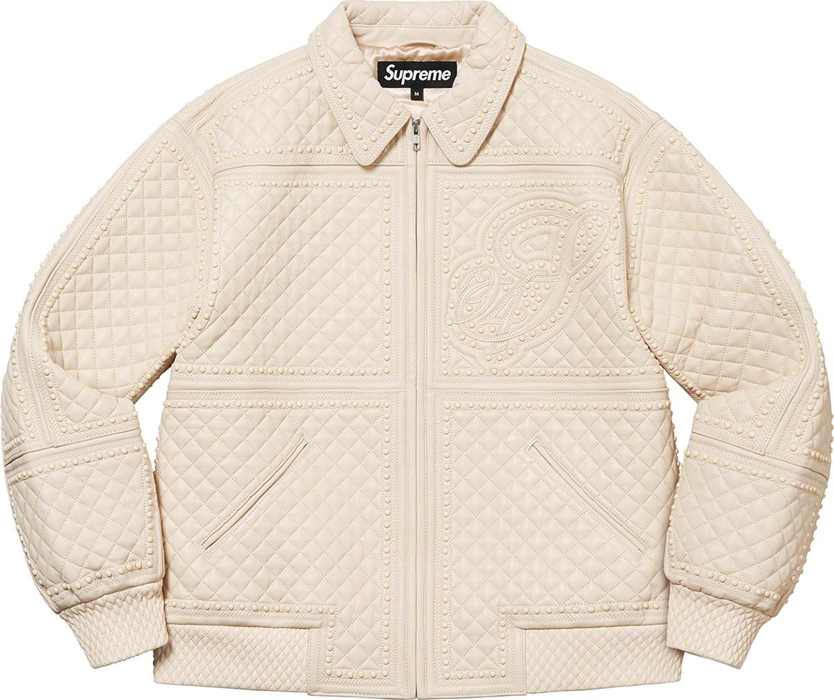 Studded Quilted Leather Jacket view 17